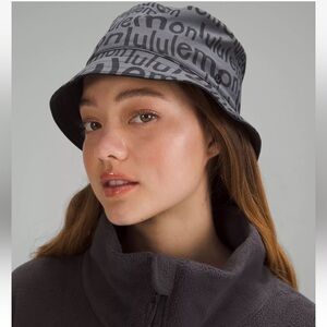 Lululemon athletica Both Ways Bucket Hat in Gray/Black Logo Combo